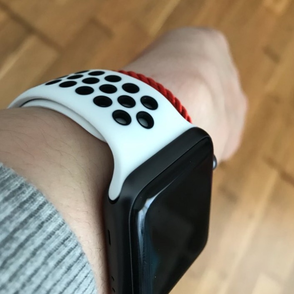 NEW White/Black Sport BAND For Apple Watch 42mm - Picture 6 of 7